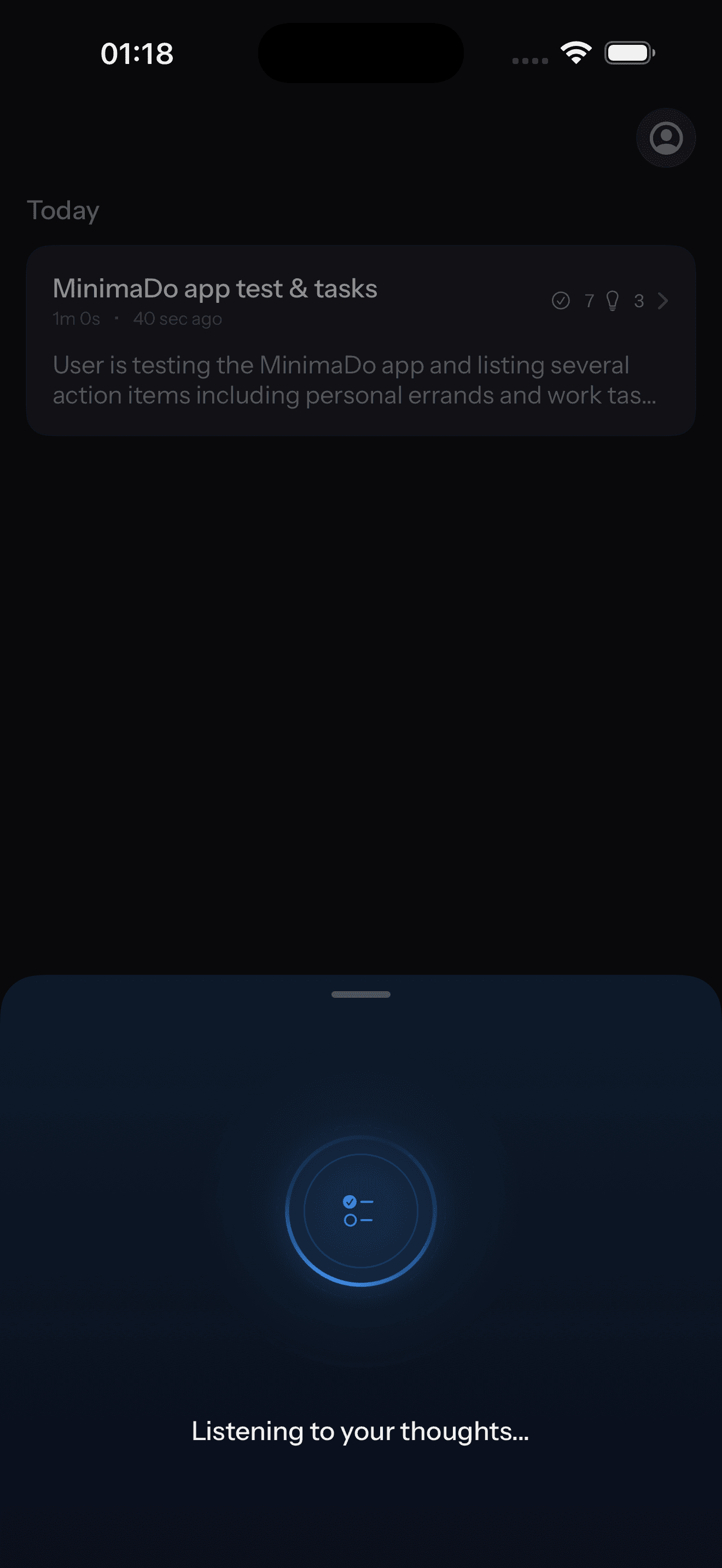 AI analyzing voice input and organizing into categories